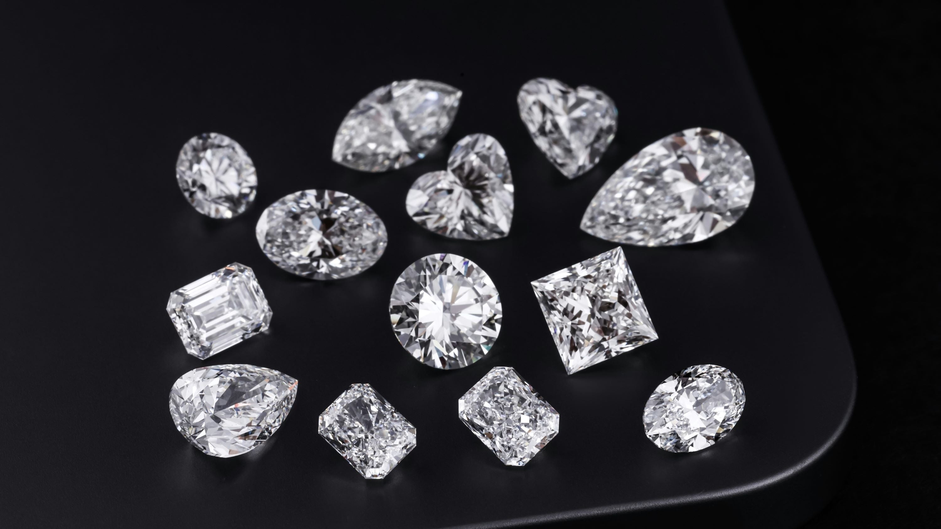 Loose diamonds in various shapes