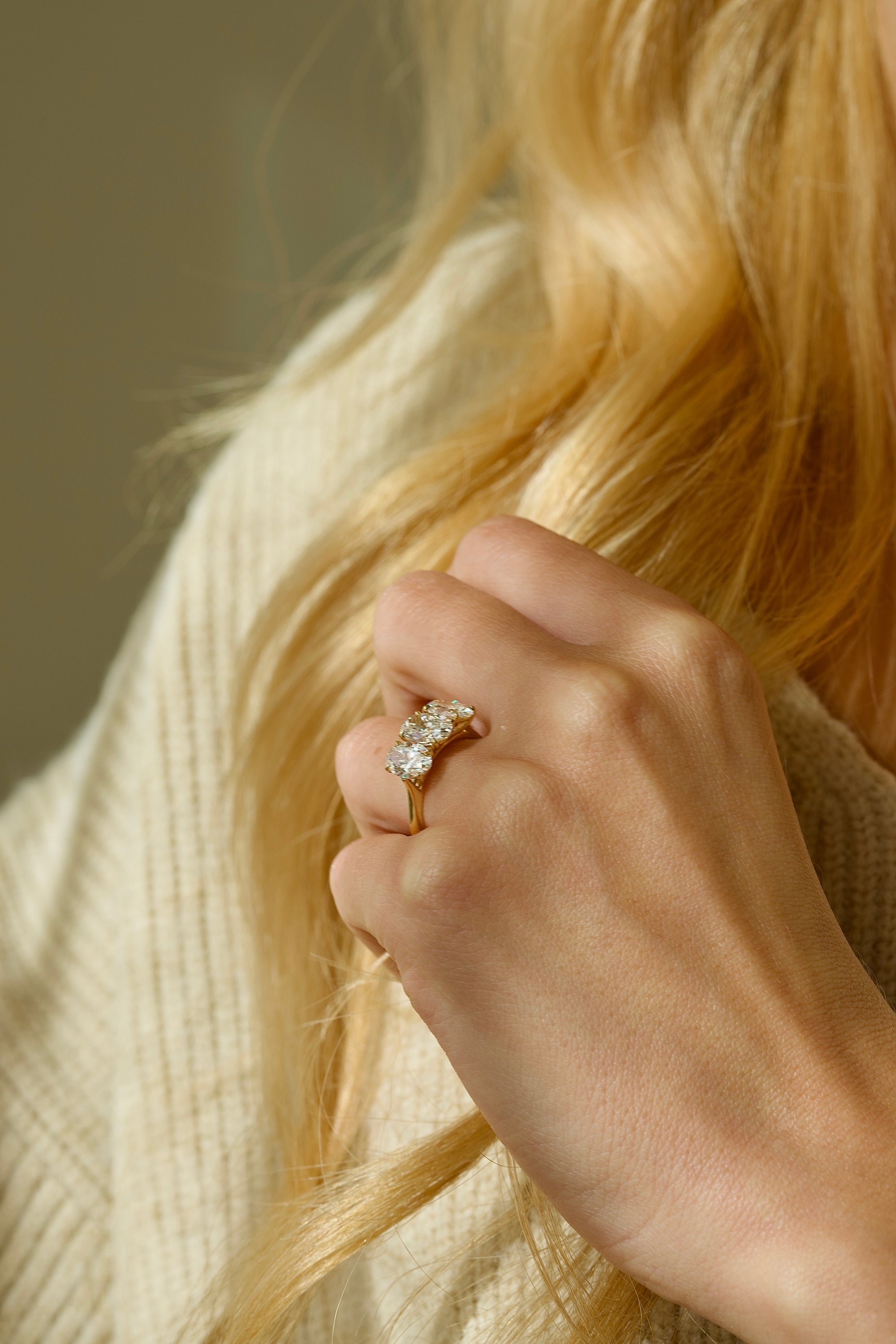 Three Stone Trilogy Engagement Rings