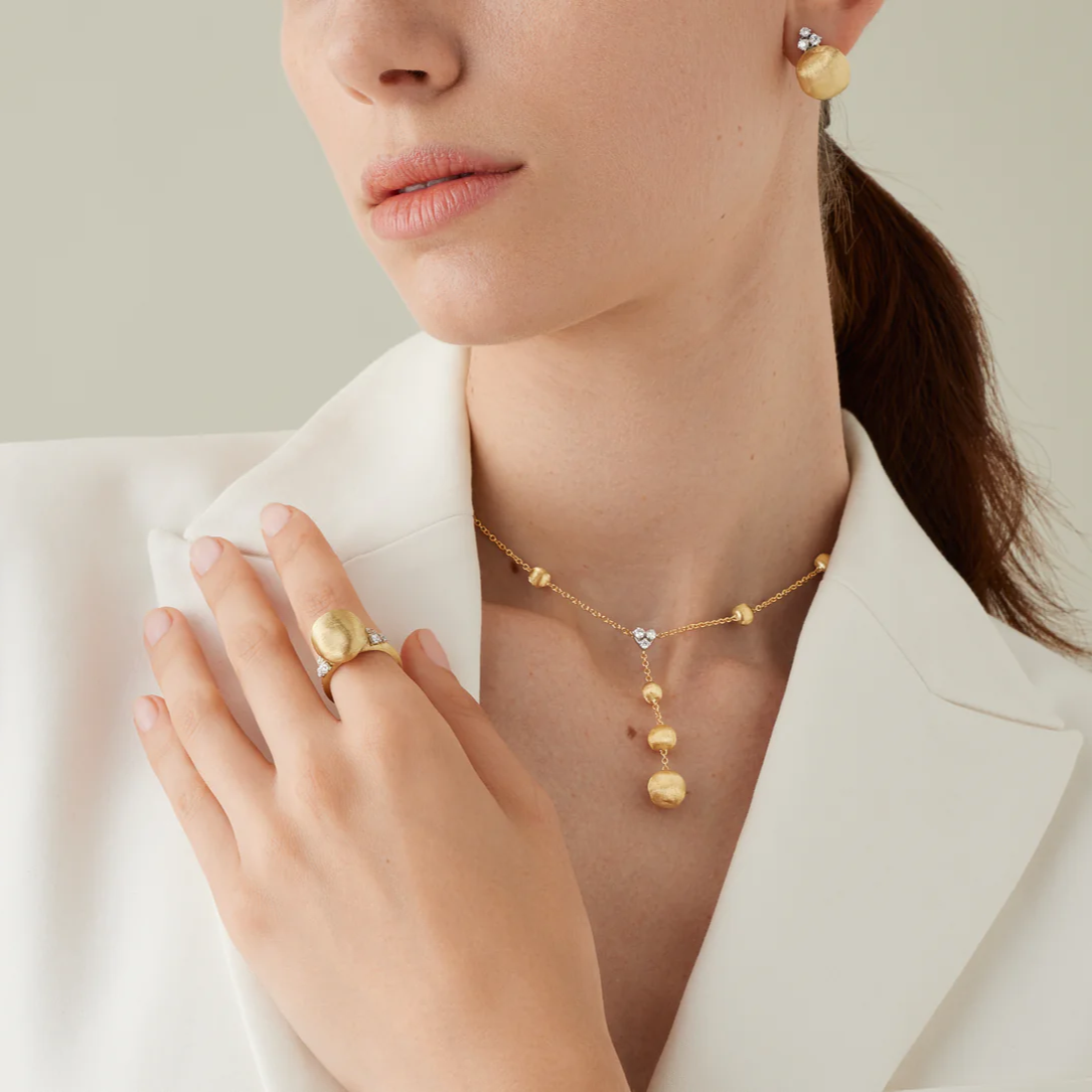 18K Yellow Gold and Diamond Africa Ring