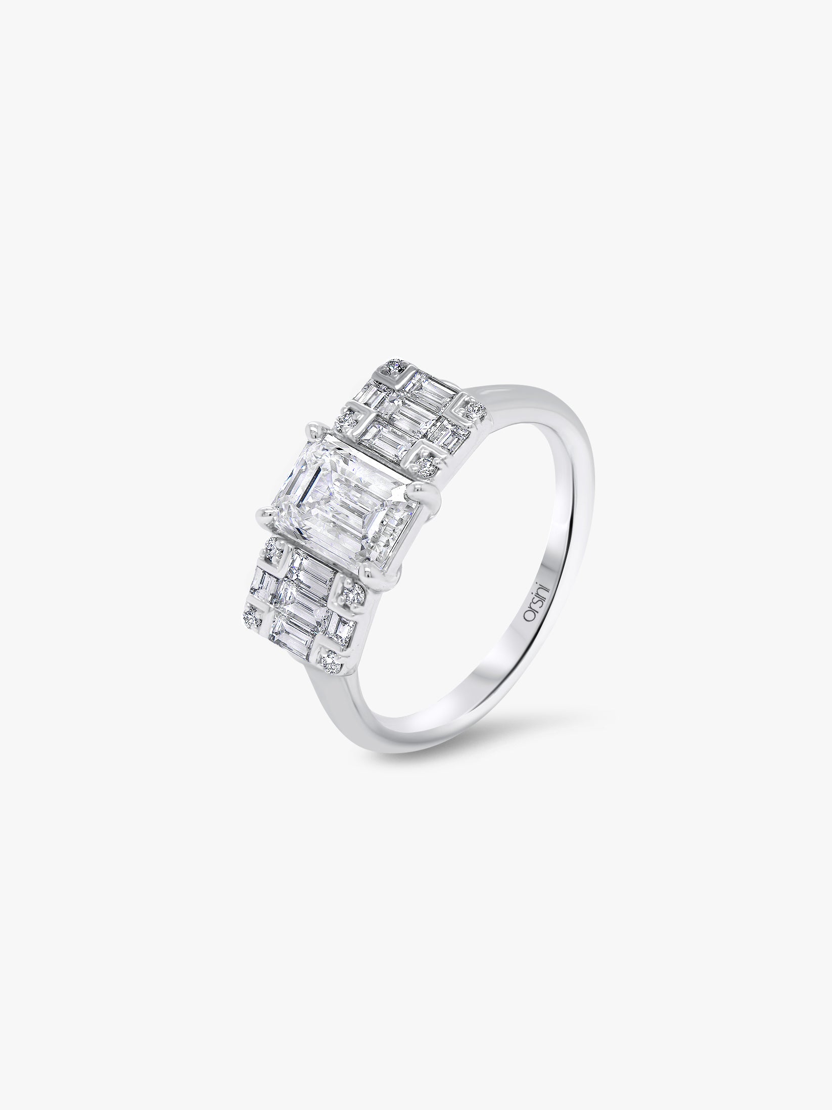 Griglia Emerald Cut Diamond Engagement Ring
