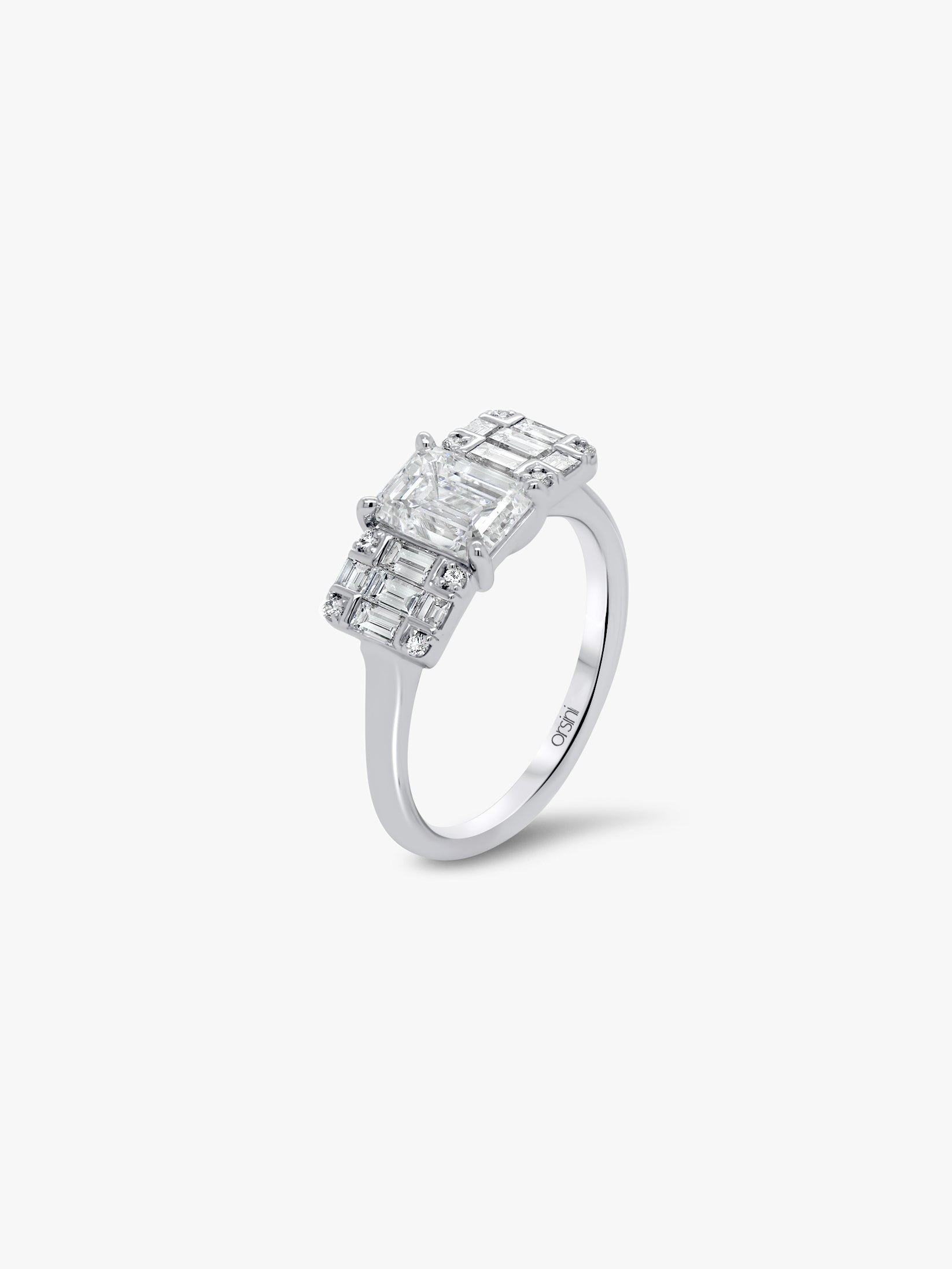 Griglia Emerald Cut Diamond Engagement Ring