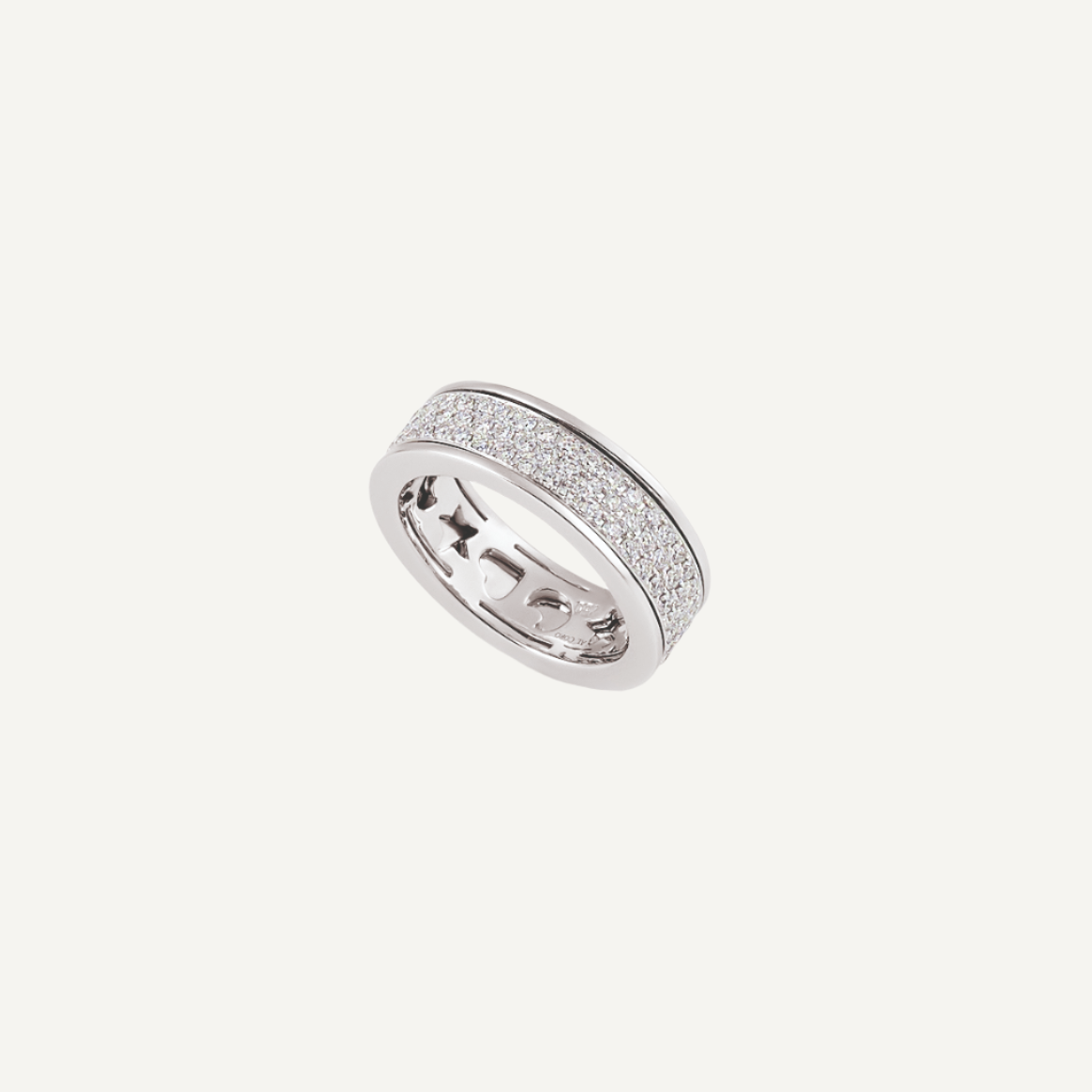 Al Coro Amori Diamond Ring in 18k White Gold