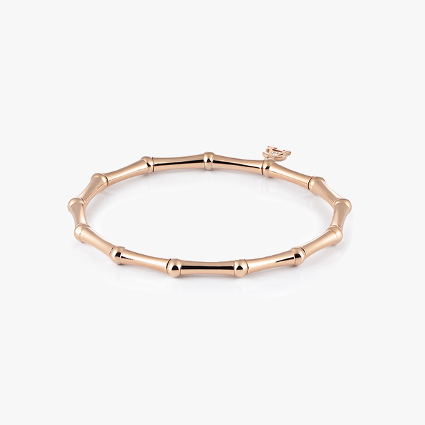 Al Coro Bamboo Stretchy Bracelet in 18k Rose Gold A137R