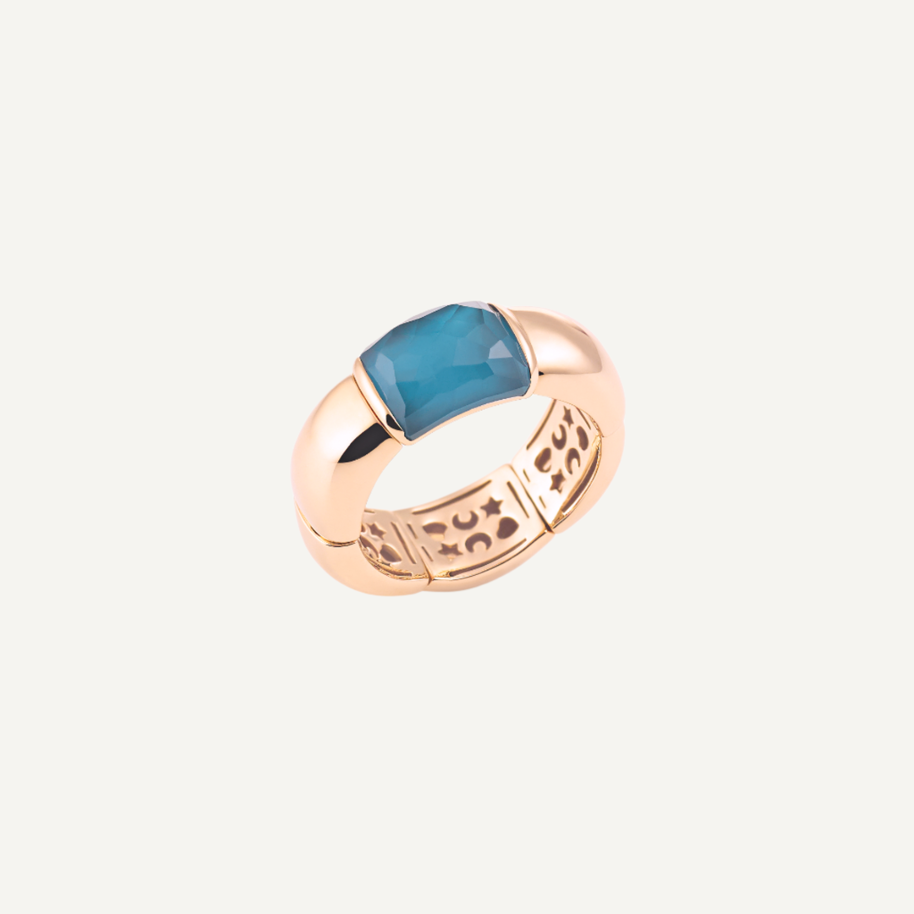 Al Coro La Piazza Stretch Ring in 18k Rose Gold