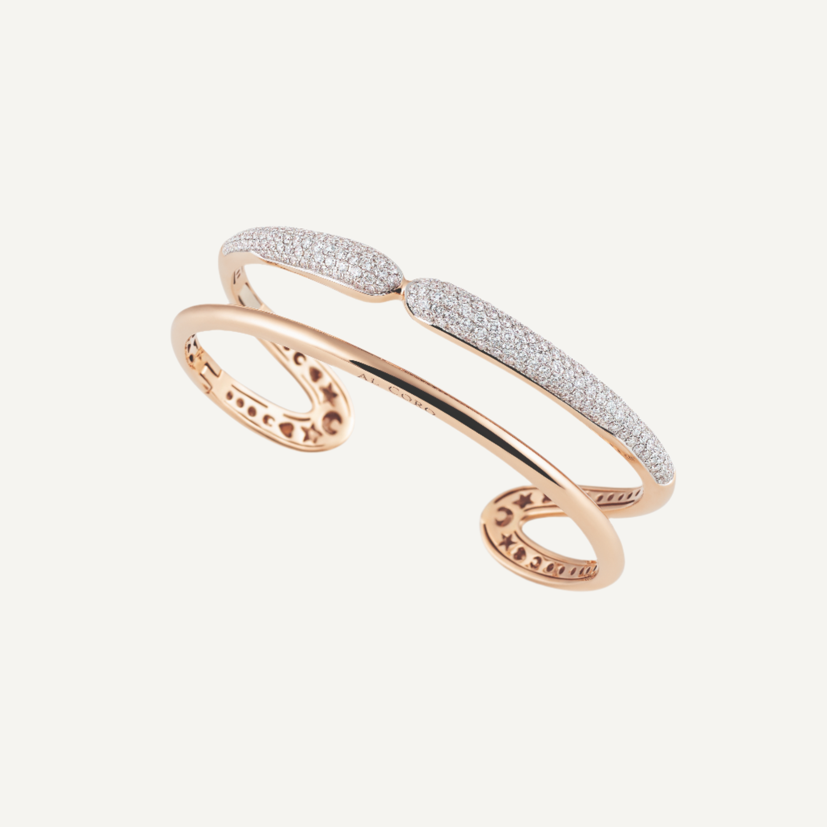 Al Coro Mezzaluna Bangle in 18k Rose Gold