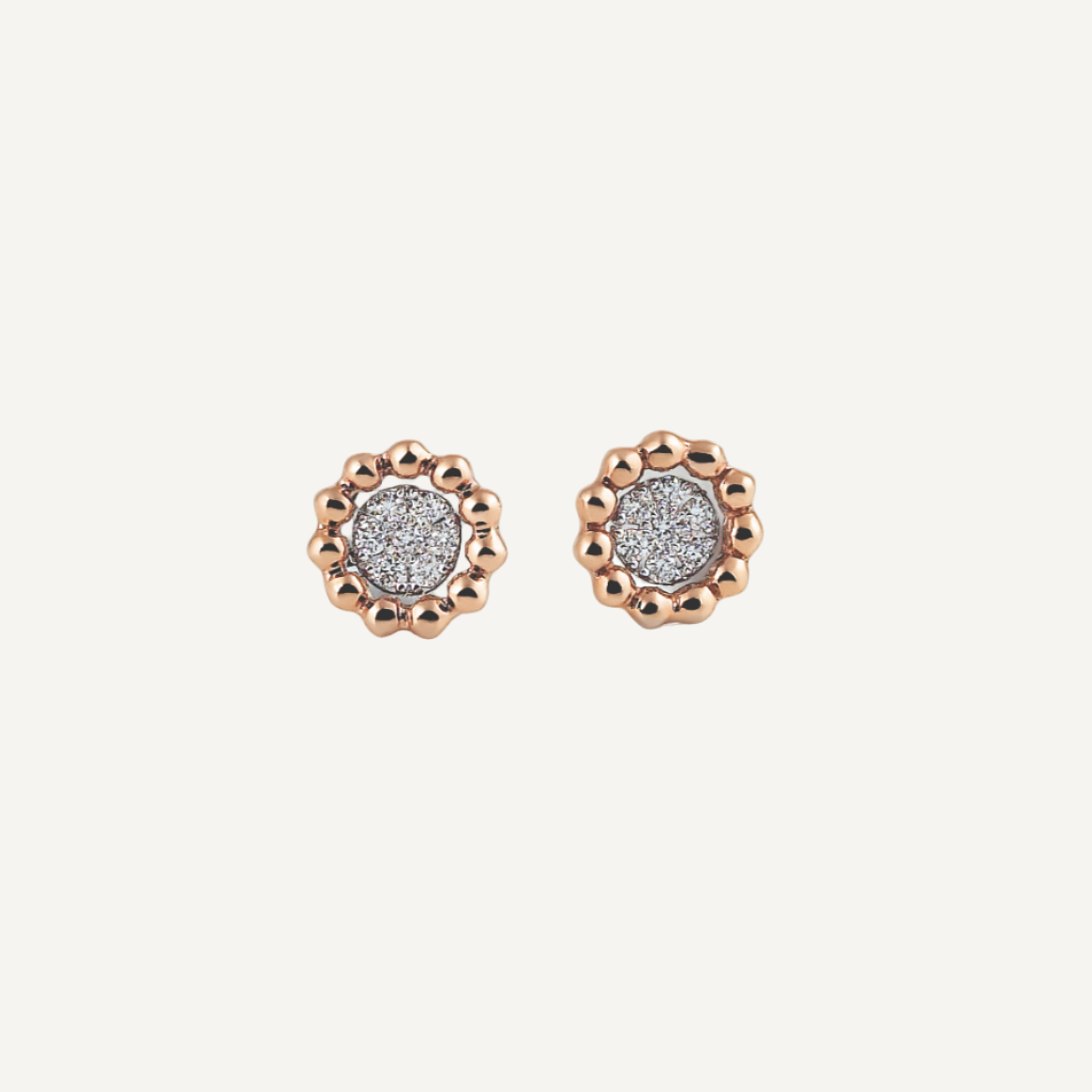 Al Coro Palladio Diamond Stud Earrings in 18k Rose Gold