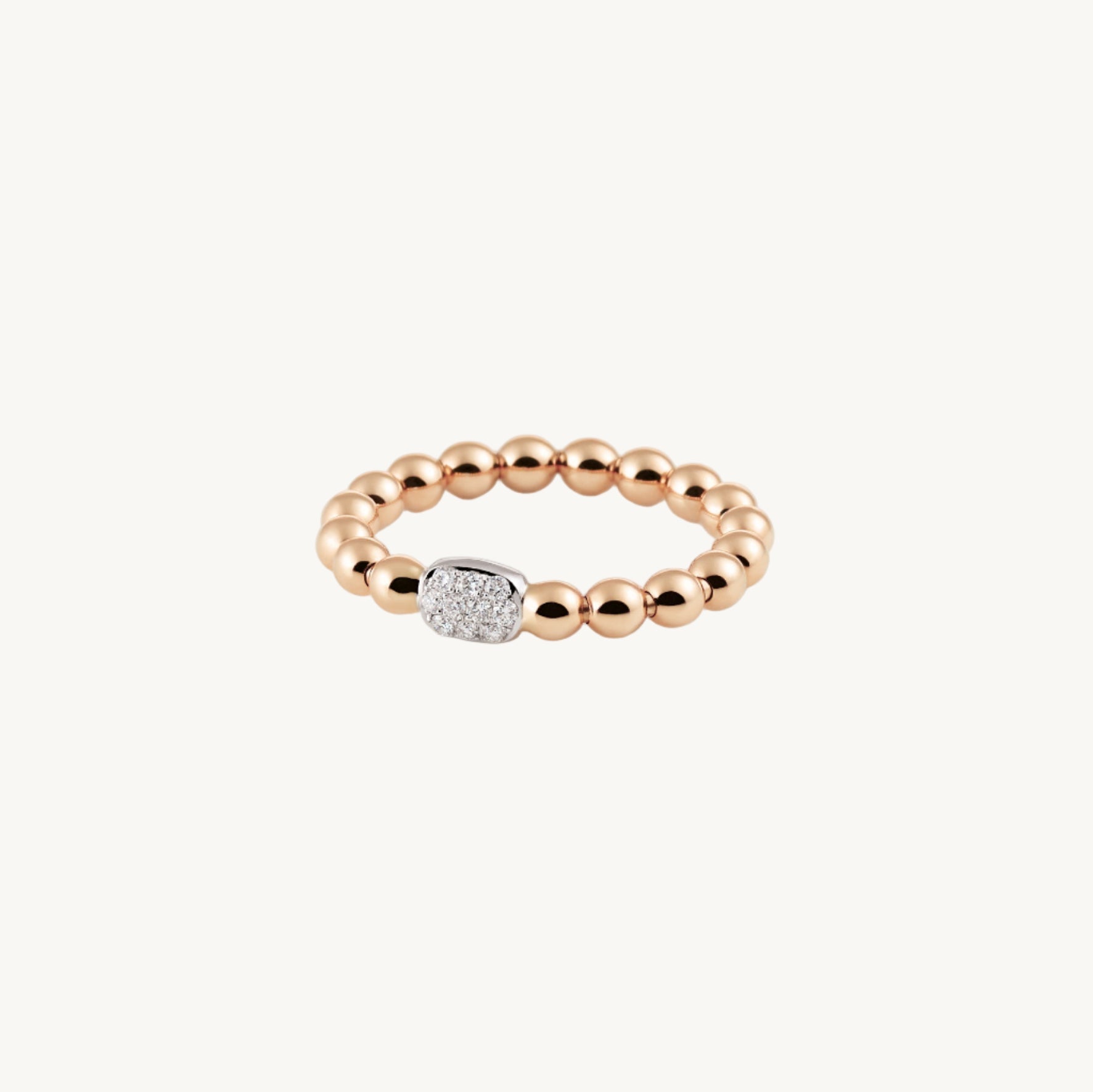 Al Coro Palladio Ring with Diamonds in 18k Rose Gold