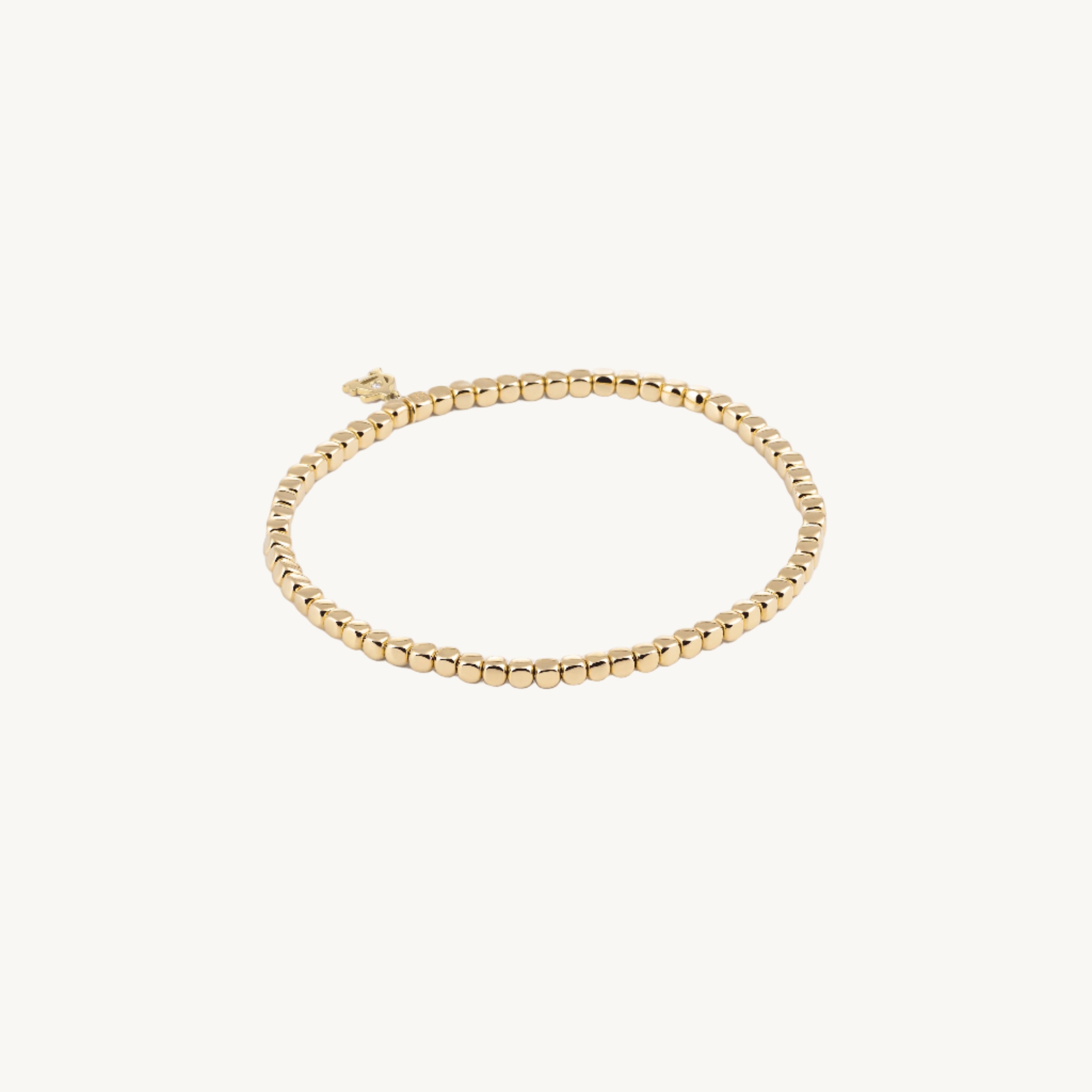 Al Coro Square Stretchy Bracelet in 18k Yellow Gold Small Size Cubes A330G
