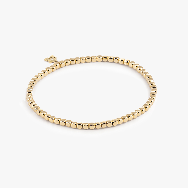 Al Coro Square Stretchy Bracelet in 18k Yellow Gold Small Size Cubes
