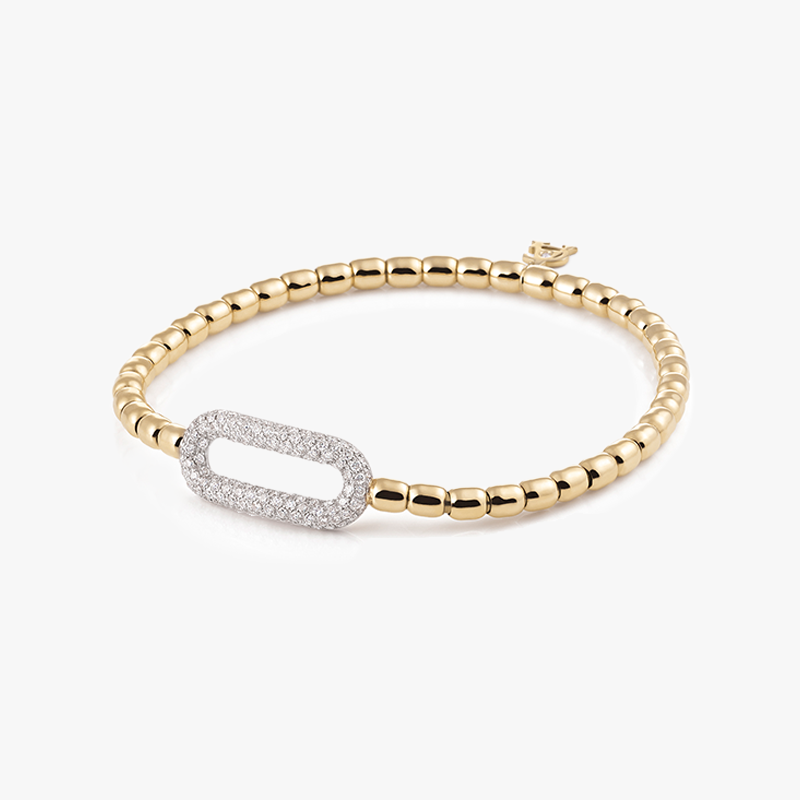 Al Coro Stretchy Bracelet in 18k Gold with 131 Diamonds A109G
