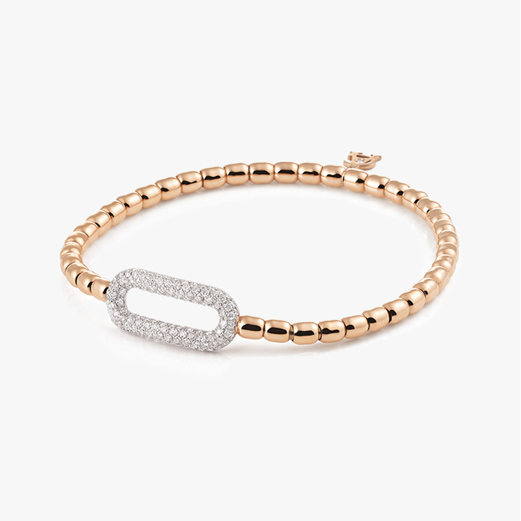 Al Coro Stretchy Bracelet in 18k Rose Gold with 131 Diamonds A109R