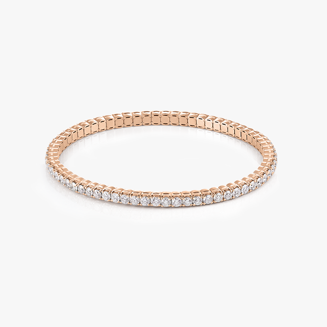 Al Coro Stretchy Bracelet in 18k Rose Gold with 66 Diamonds