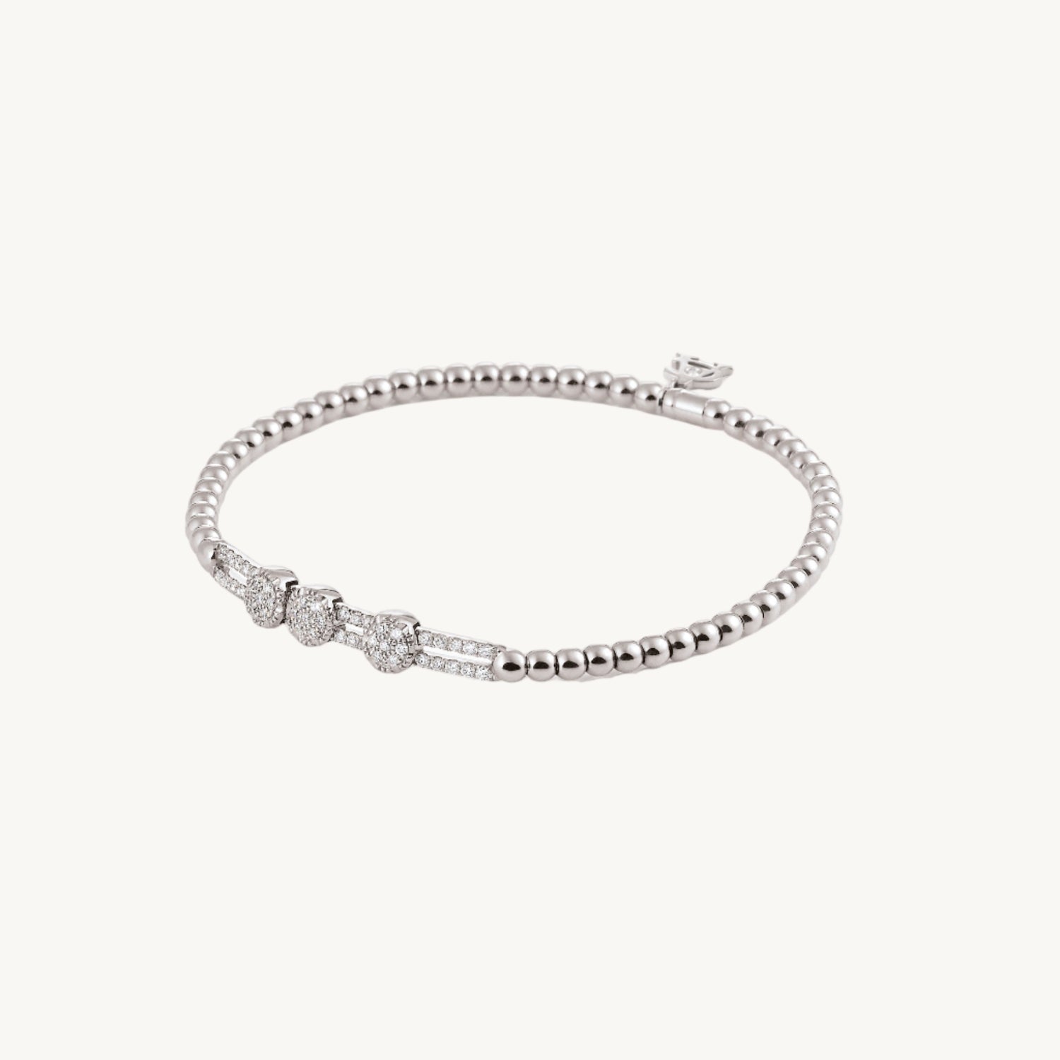 Al Coro Stretchy Bracelet in 18k White Gold with 67 Brilliant Diamonds - Orsini Jewellers A358W