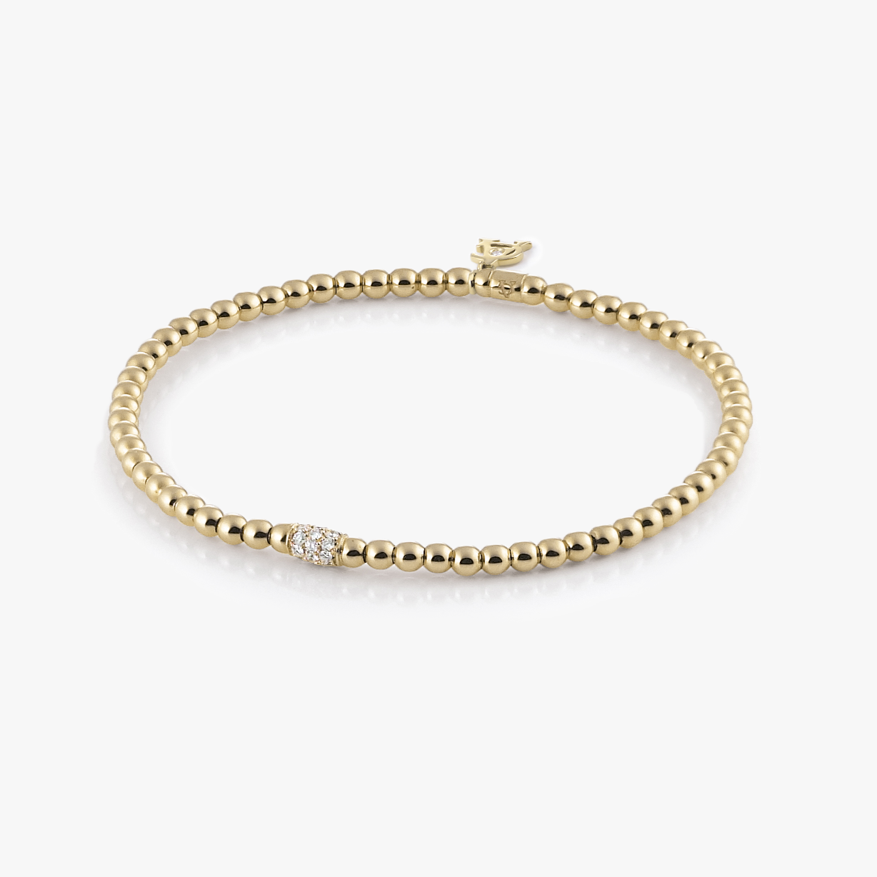 Al Coro Stretchy Bracelet in 18k Yellow Gold with Diamonds A351G