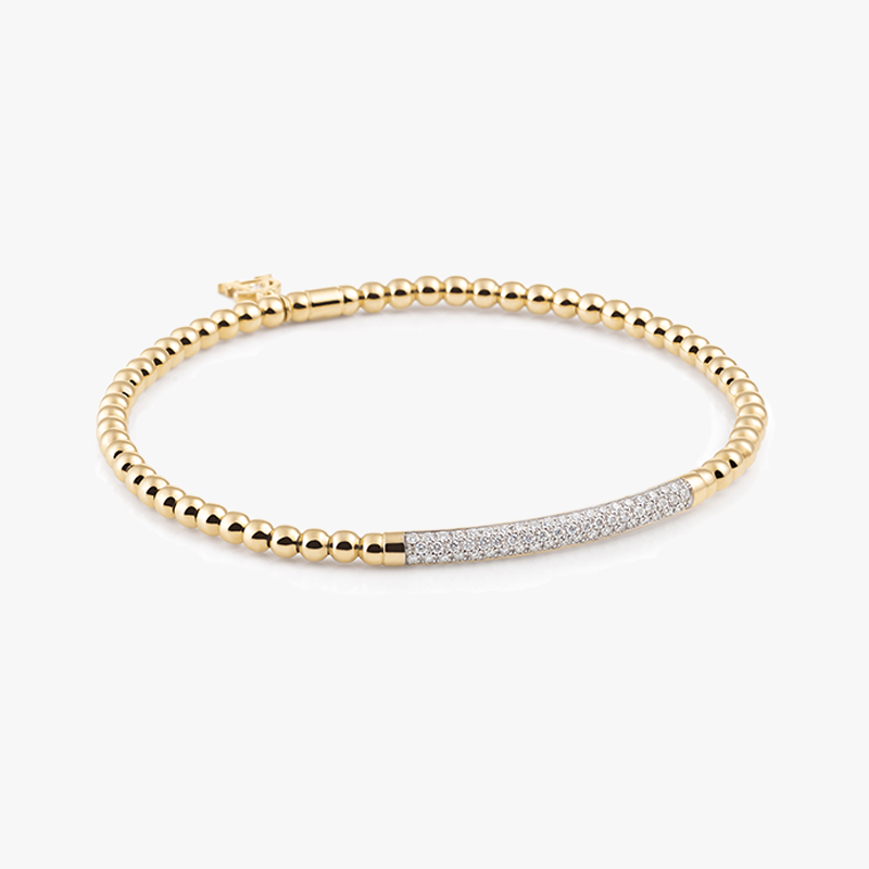 Al Coro Stretchy Bracelet with Diamonds in 18k Gold A350G