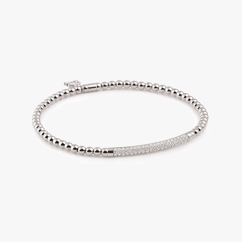 Al Coro Stretchy Bracelet with Diamonds in 18k White Gold A350W