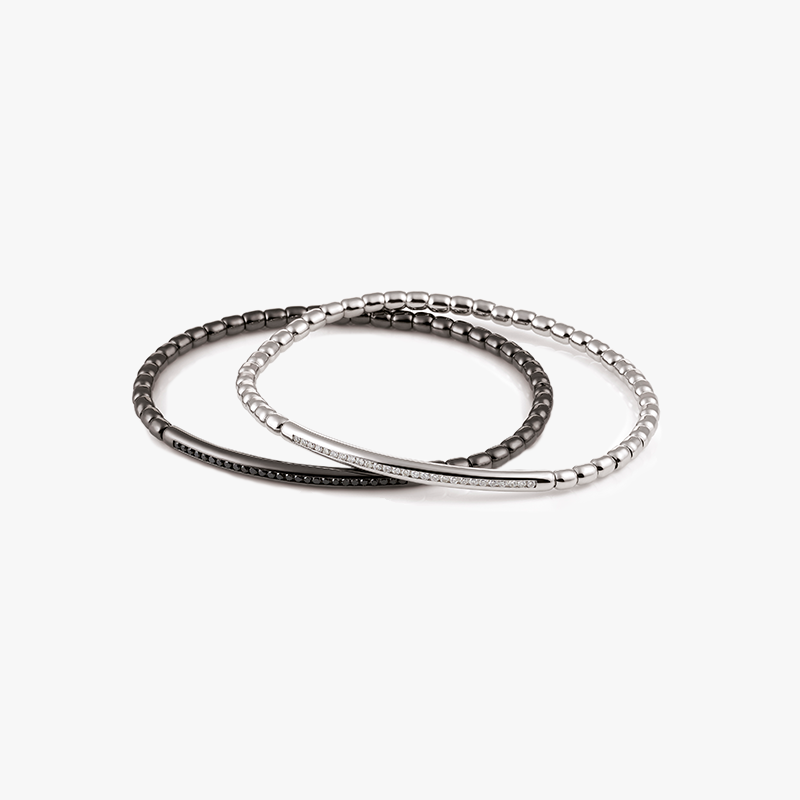 Al Coro Stretchy Men's Bracelet in 18k Rose Gold with Brown Diamonds