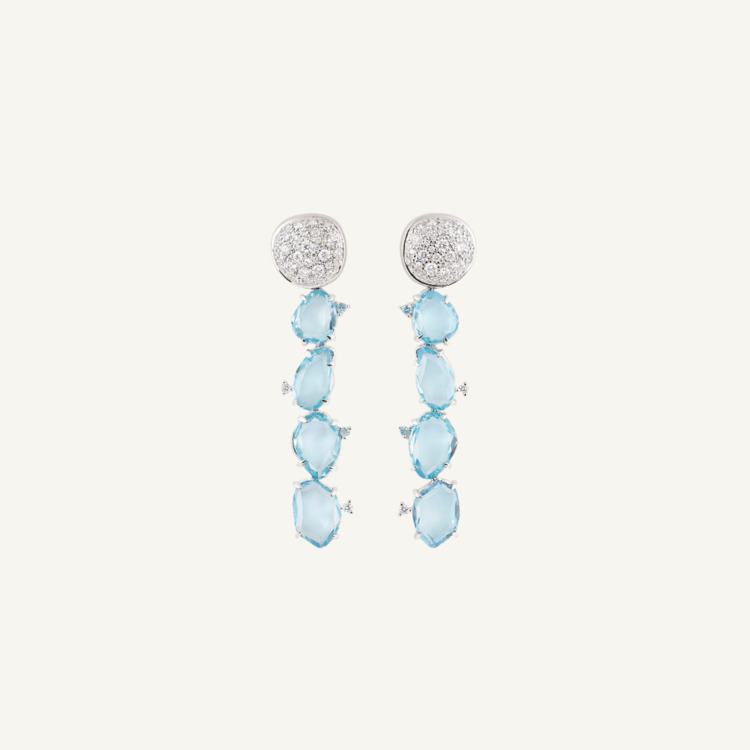 Al Coro Candy Blue Topaz and Diamond Earrings NE8365TW