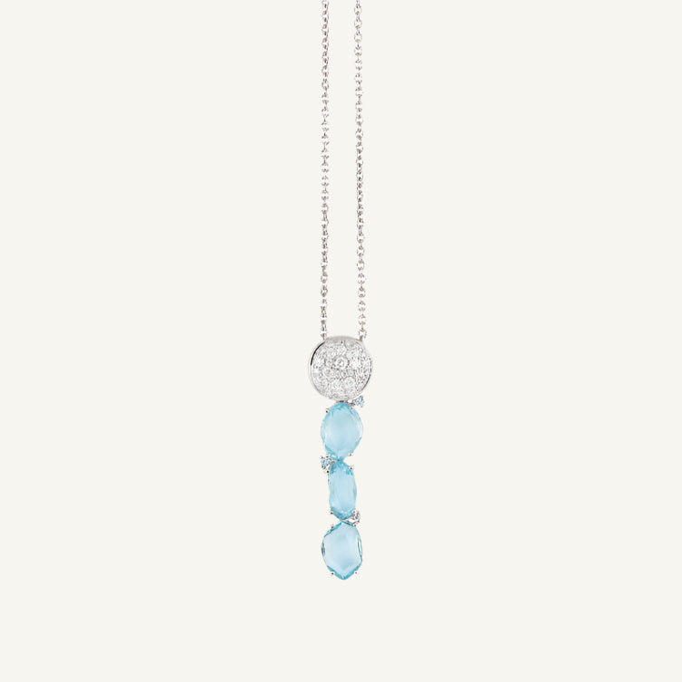 Al Coro Candy Blue Topaz and Diamond Necklace