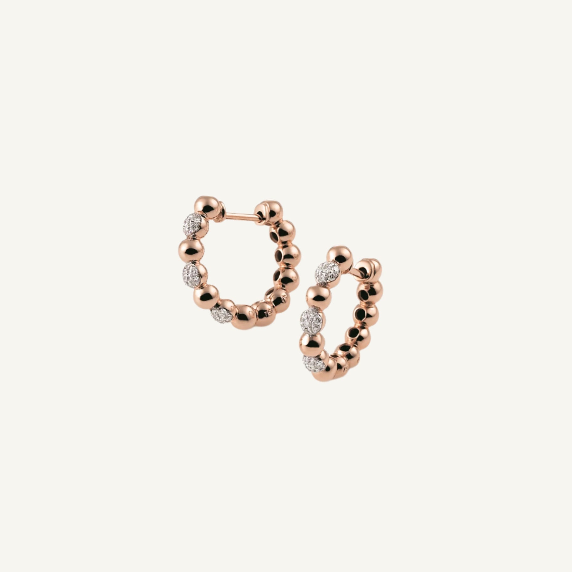 Al Coro Palladio Hoop Earrings in 18k Rose Gold with Diamonds - Orsini Jewellers E1973R