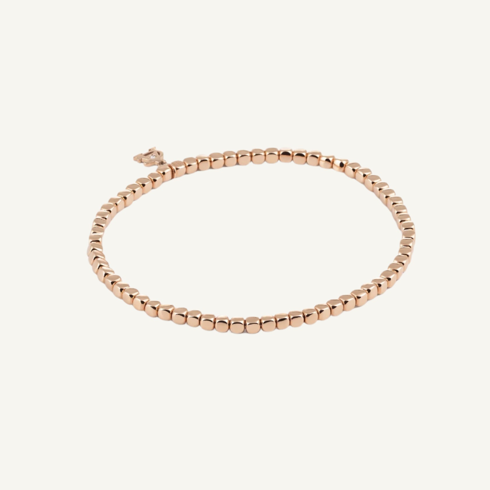 Al Coro Square Stretchy Bracelet in 18k Rose Gold Small Size Cubes - Orsini Jewellers