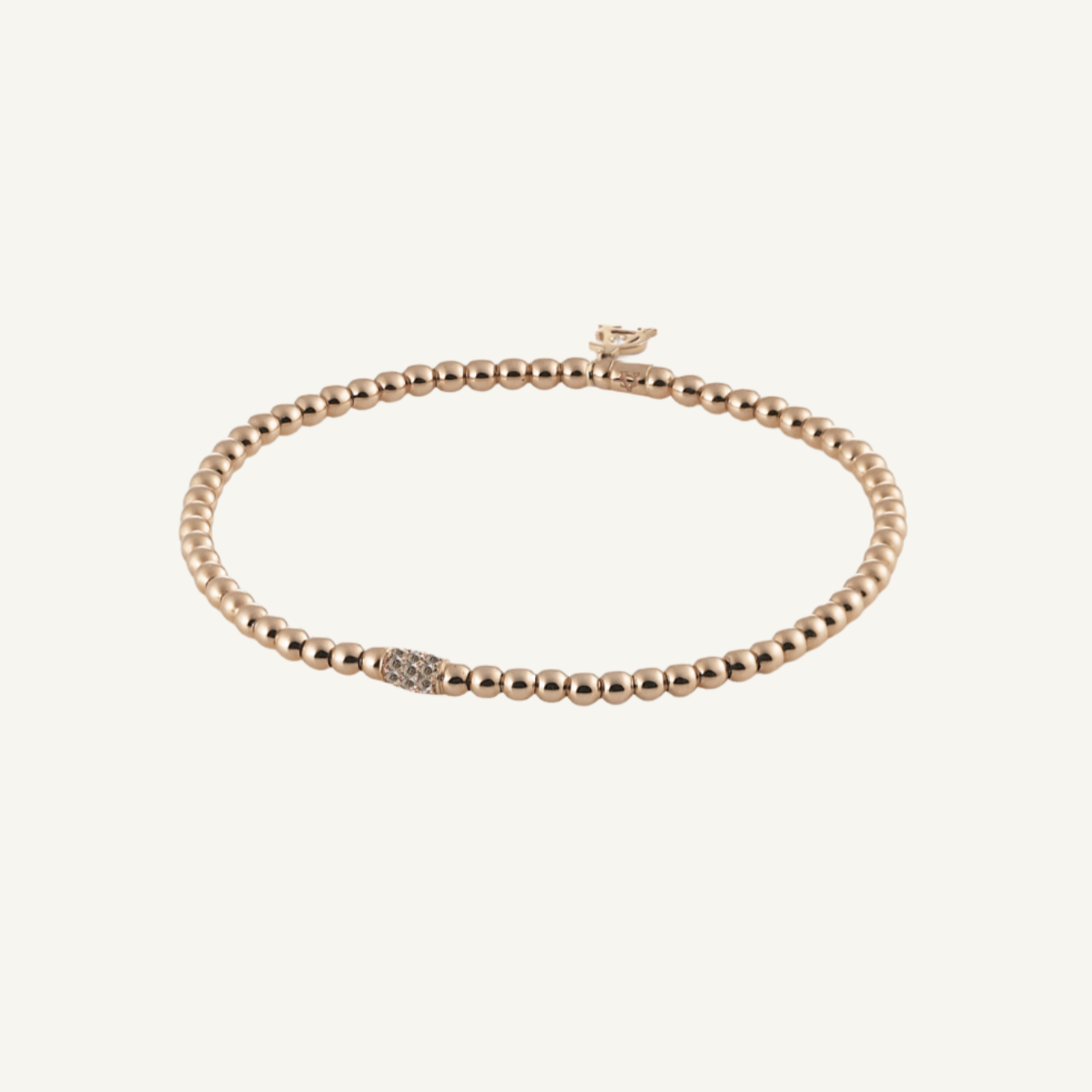 Al Coro Stretchy Bracelet in 18k Rose Gold with Brown Diamonds