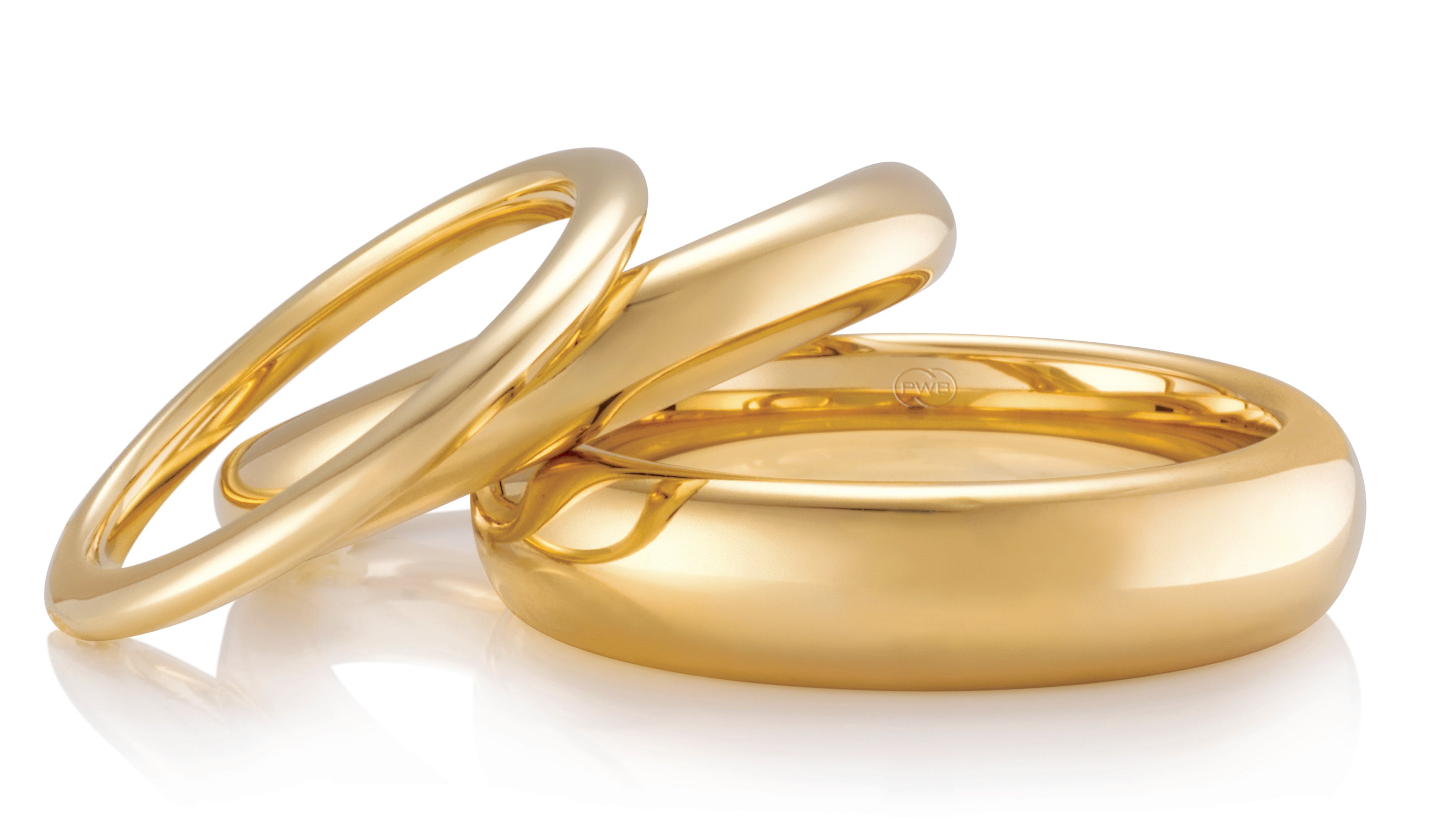 Bellini Wedding Band Gold Profile