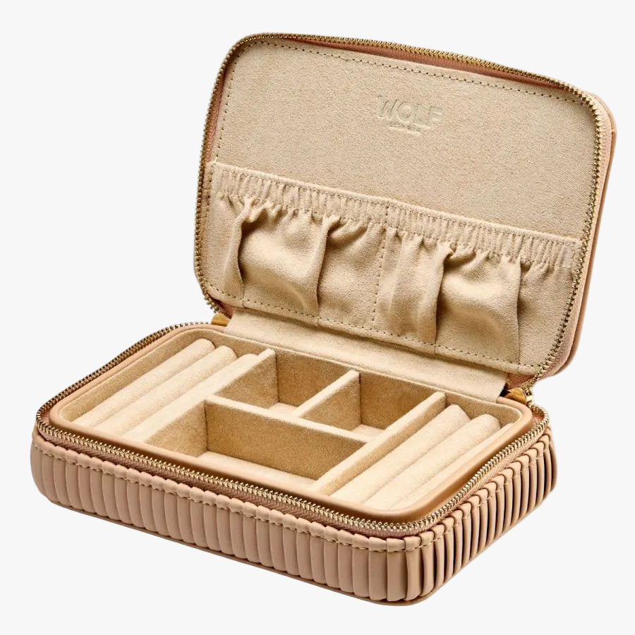 Bella Jewellery Zip Travel Case in Mocha by Wolf