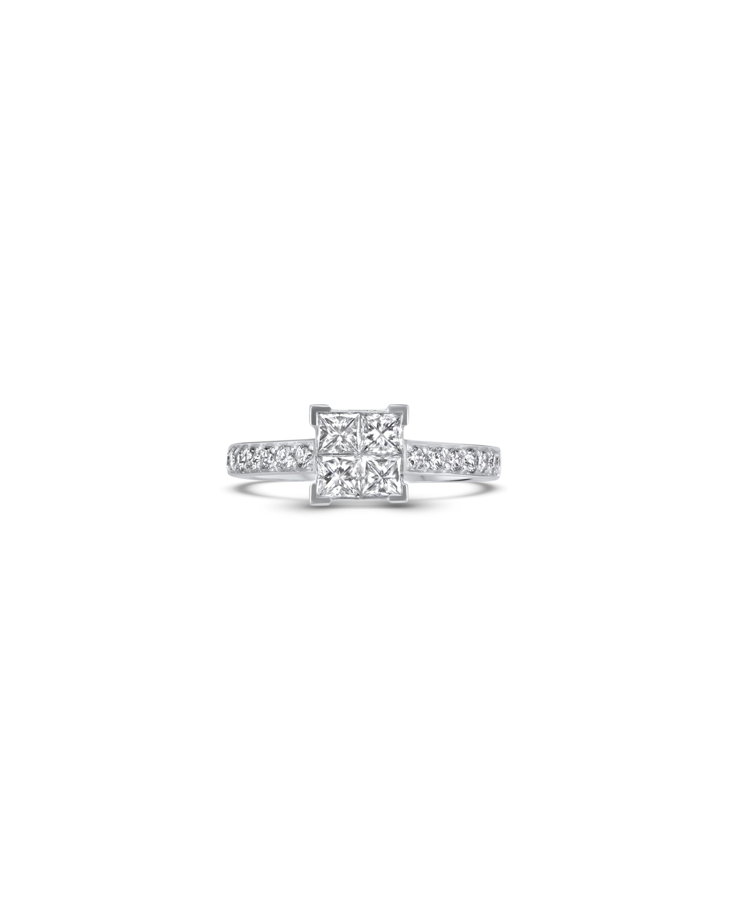 square diamond engagement ring