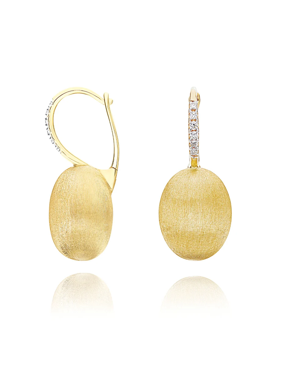 Nanis Boule Yellow Gold Drop Earrings (Medium)