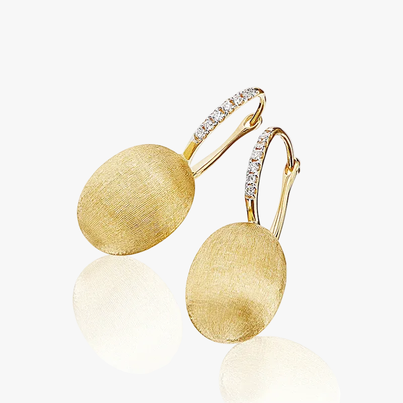 Nanis 18k gold drop earrings with diamond detail