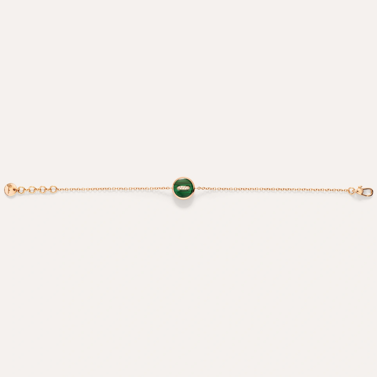 Bracelet with Pave Diamonds and Malachite and Mother of Pearl