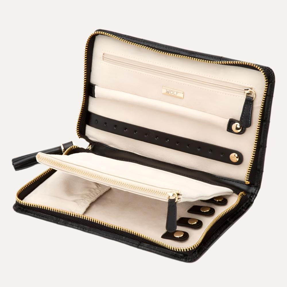 classic black jewellery box for travel