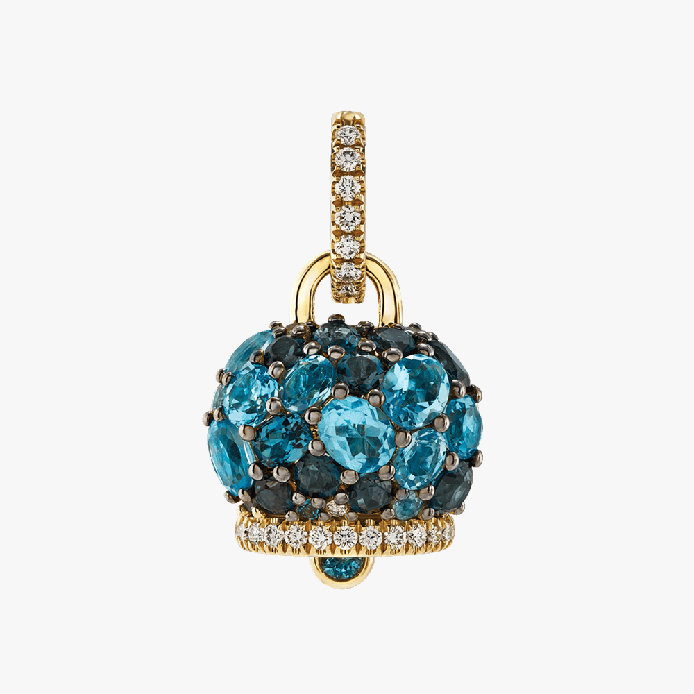 Chantecler Campanella Medium Pendant with Blue Topaz in 9kt Yellow Gold 44682