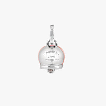 Chantecler Campanella Medium Pendant with Pink Coral & Diamonds in 18kt White Gold back