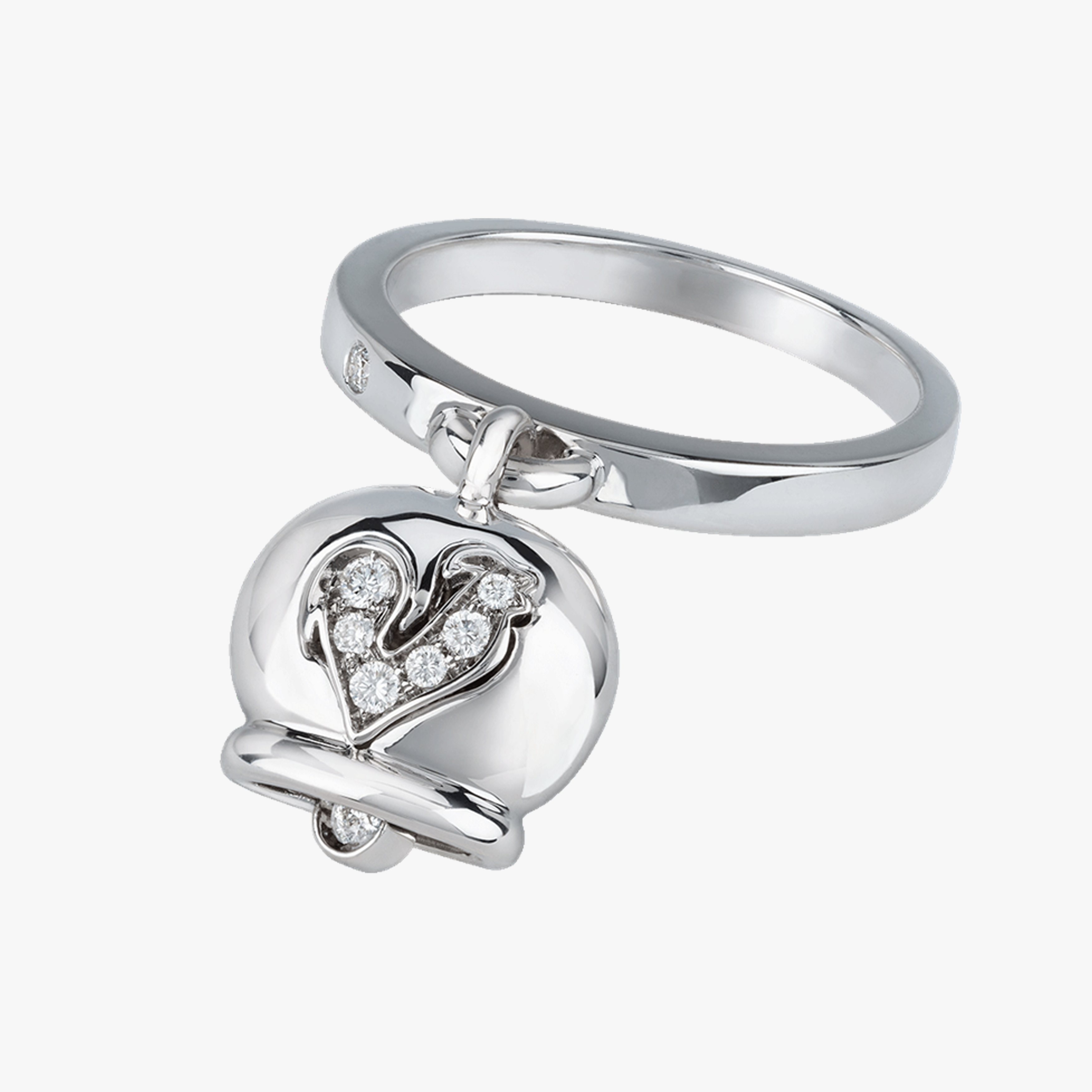Chantecler Campanella Rooster Ring White Gold & Pavé Diamonds
