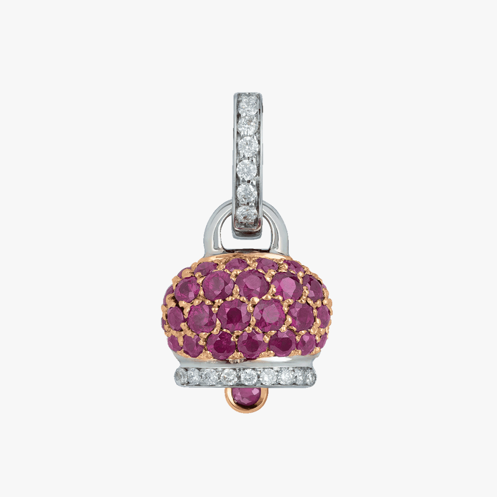 Chantecler Campanella Small Pendant 18kt White Gold Rubies & Diamonds