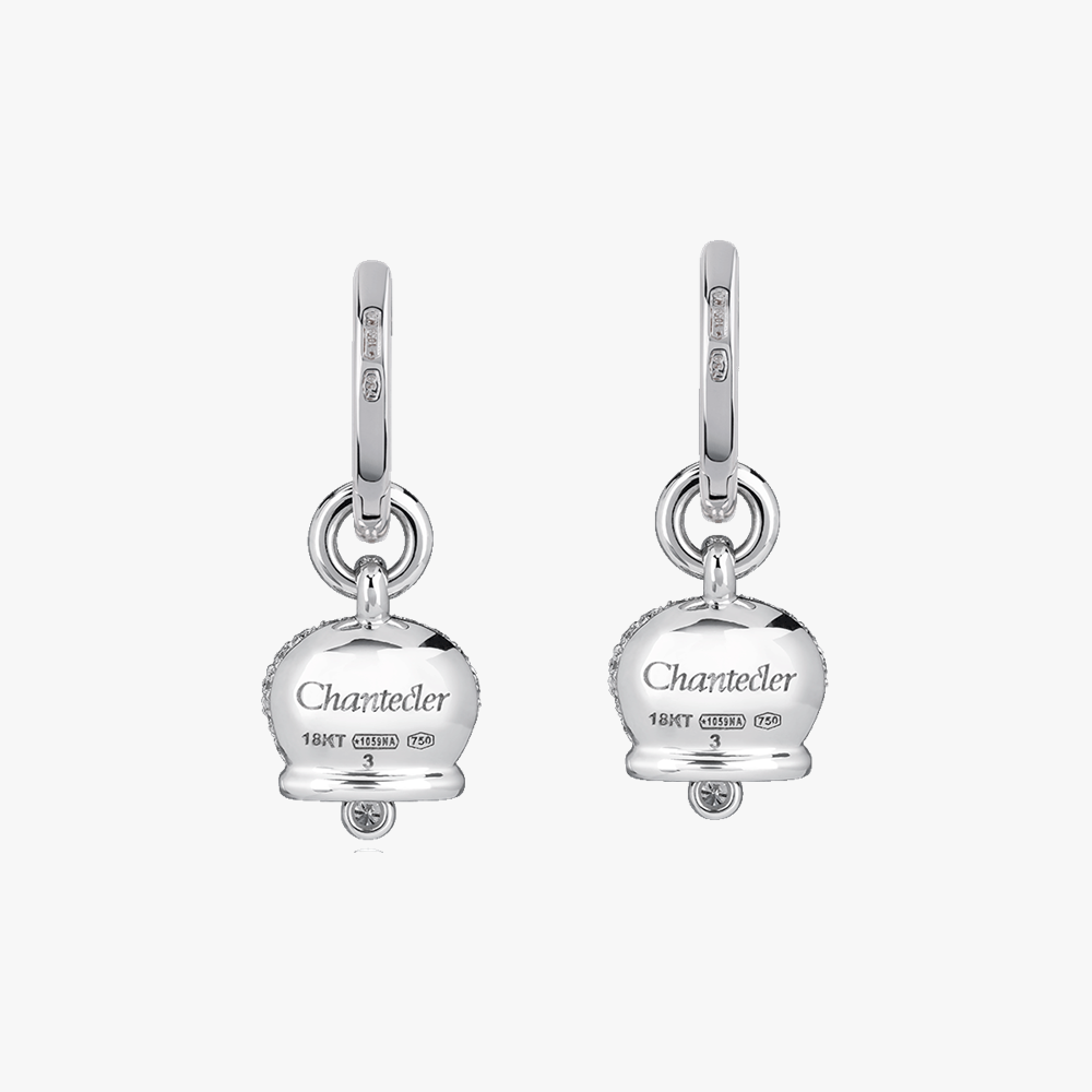 Chantecler Campanelle Earrings with Pavé Diamonds in 18kt White Gold (Small)