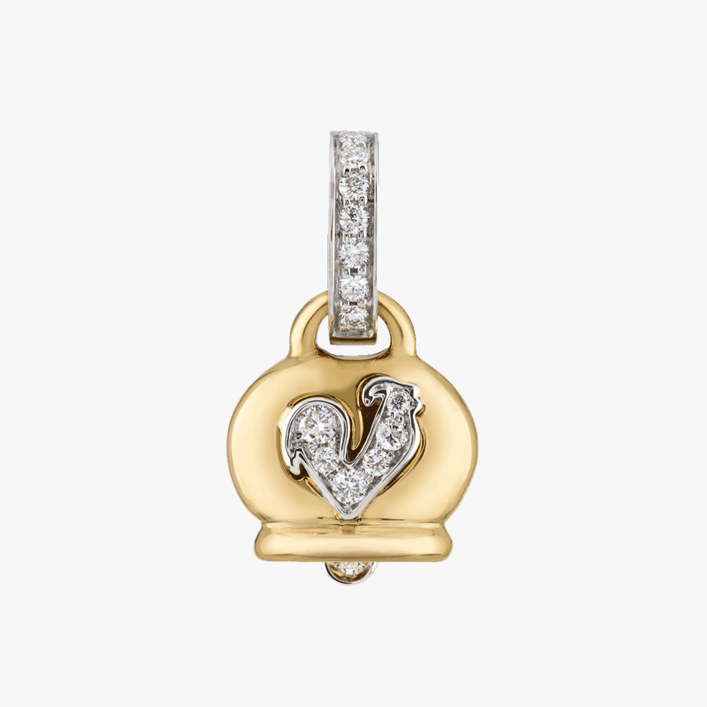 Chantecler Campanelle Rooster Small Charm in 18kt Yellow Gold & Diamonds