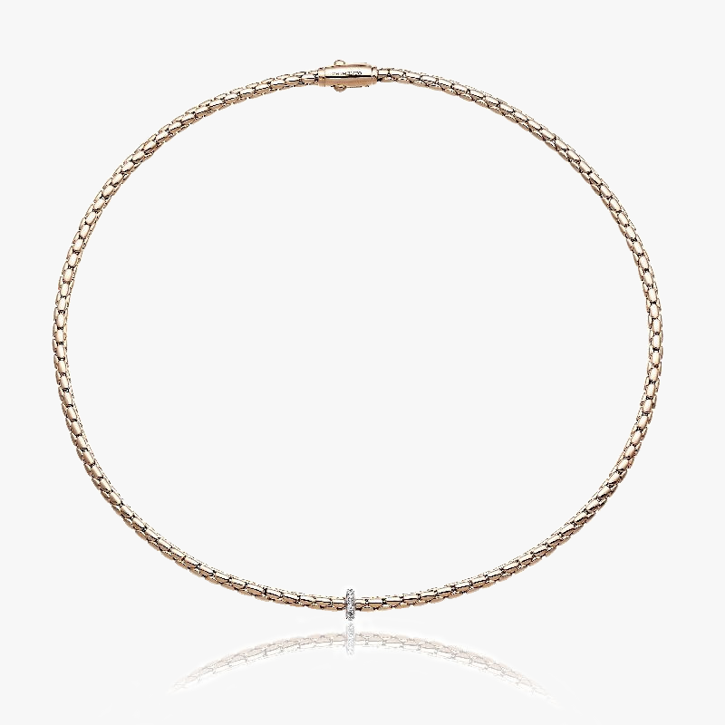 Chimento Stretch Spring Necklace (Small) in 18k Rose Gold with White Diamonds 1G00953B12450