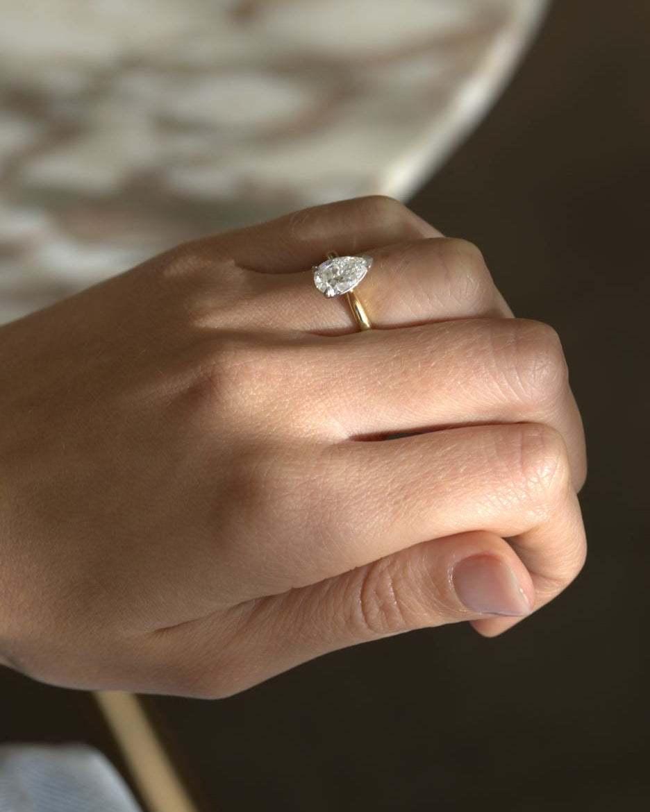 Classica Pear Solitaire Engagement Ring in Yellow Gold