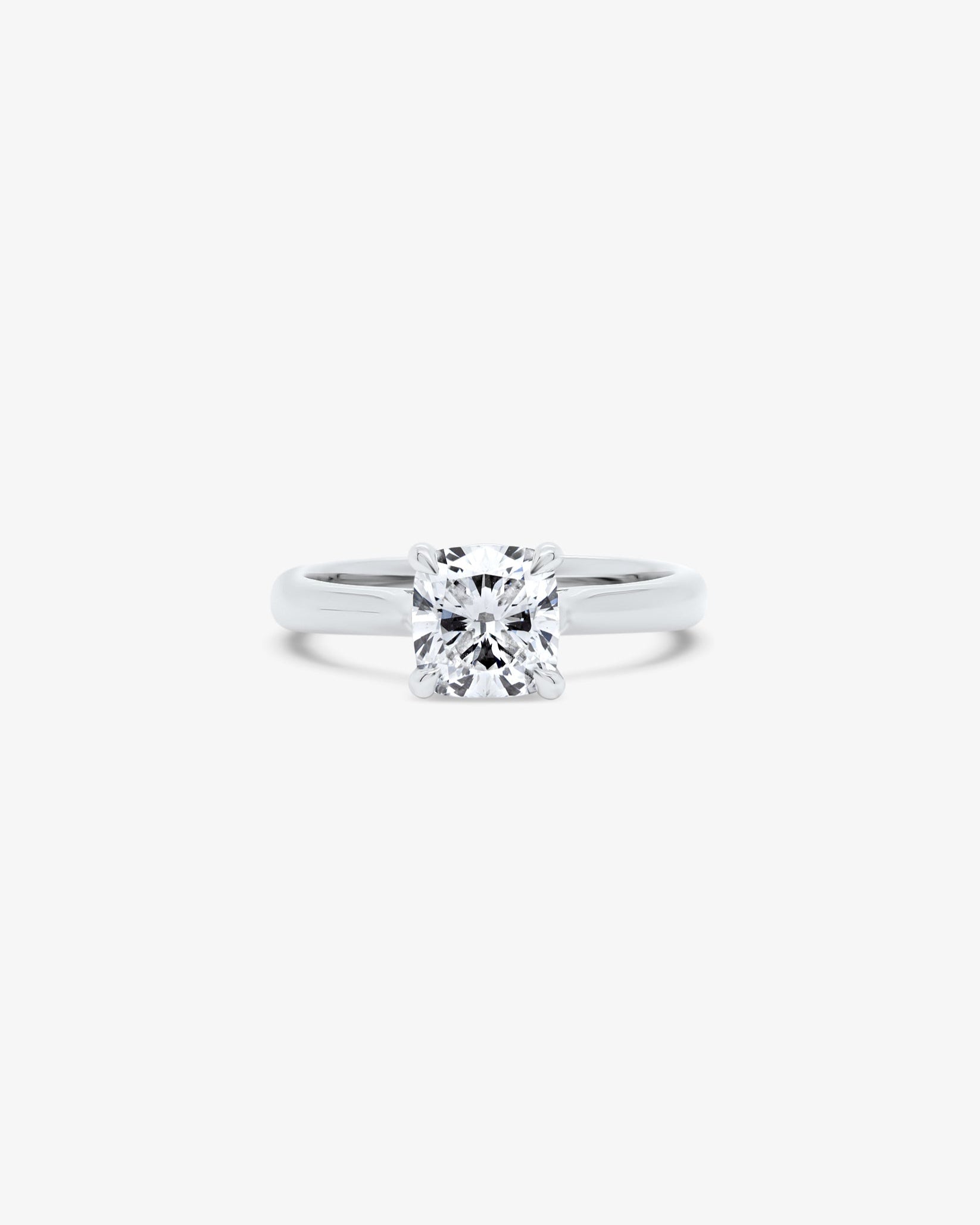 Classico Cushion Solitaire Diamond Engagement Ring in White Gold
