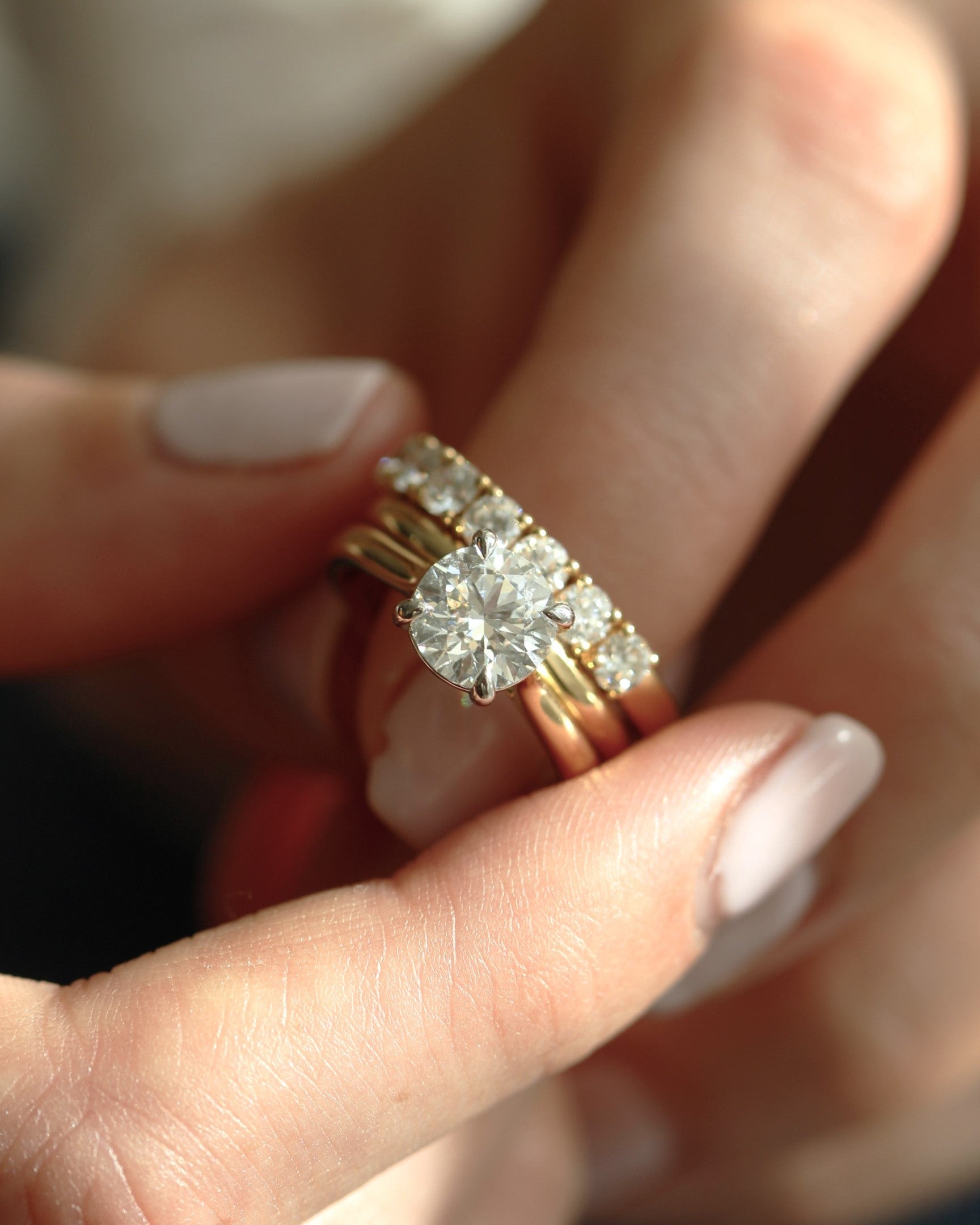 Classico Solitaire Diamond Engagement Ring with wedding band