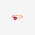 DoDo Heart Ring in 9K Rose Gold and Synthetic Ruby and Diamonds - Orsini Jewellers