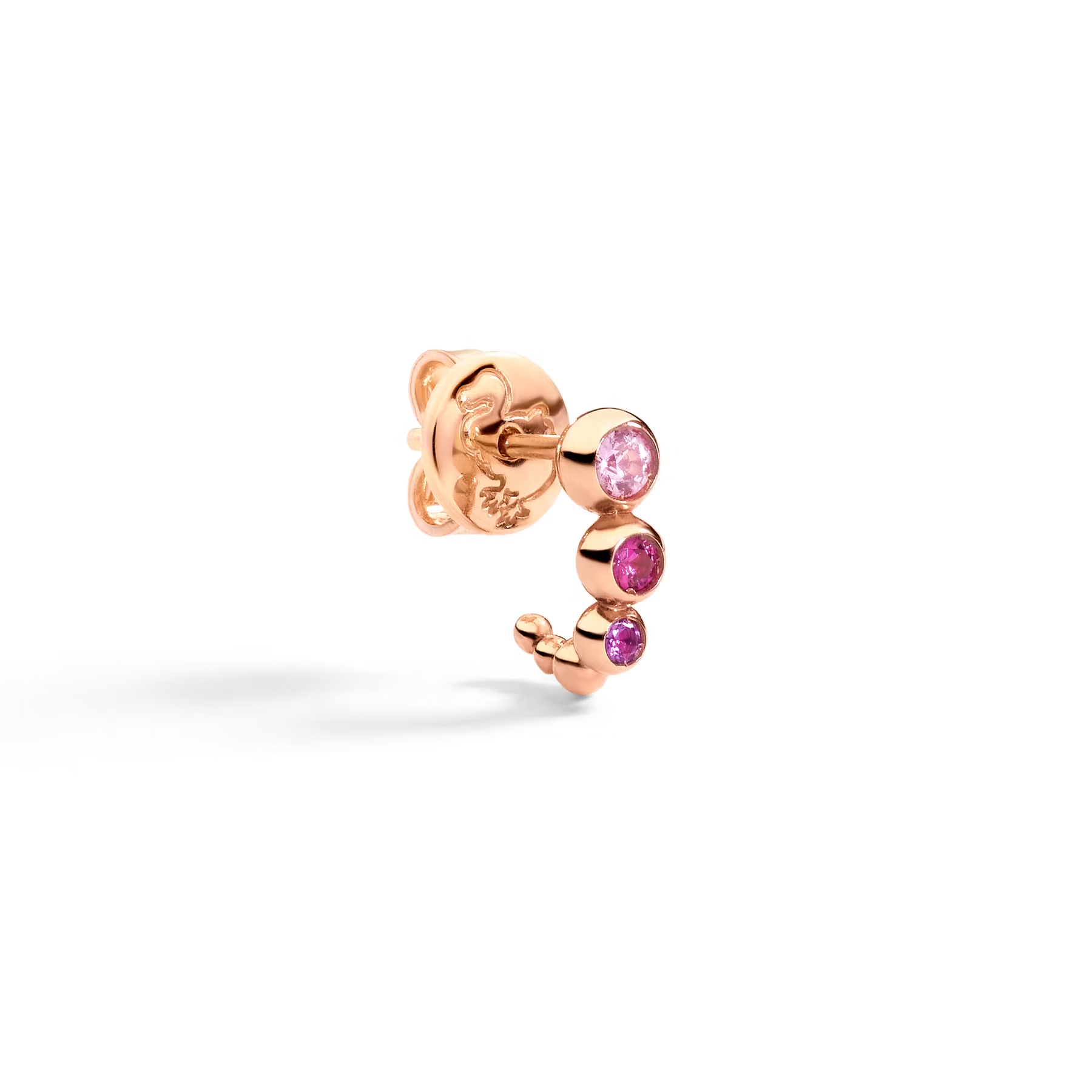 DoDo BOLLICINE Pink Gemstone Earrings in Rose Gold