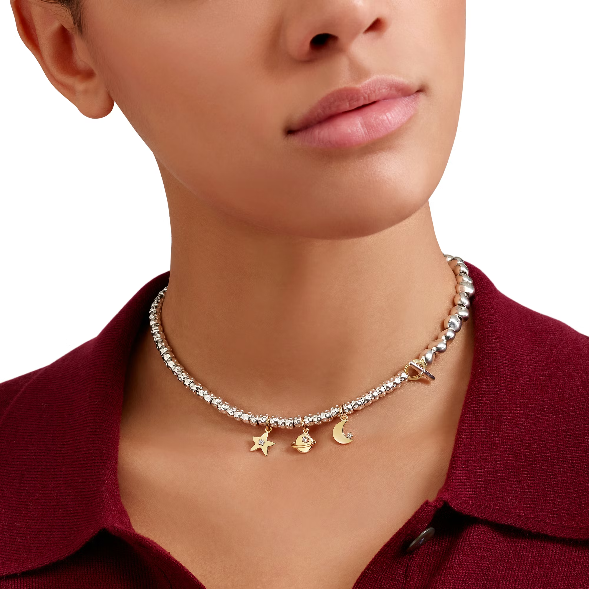 DoDo Charm MOON 9kt Yellow Gold with Diamond Detail.