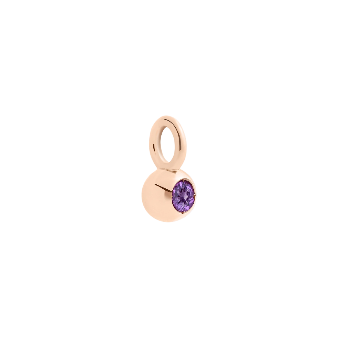 dodo purple amethyst 9k rose gold charm bollicine