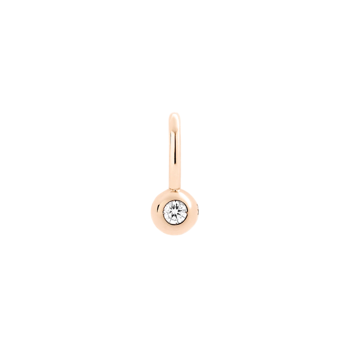 dodo white diamond 9k rose gold charm bollicine