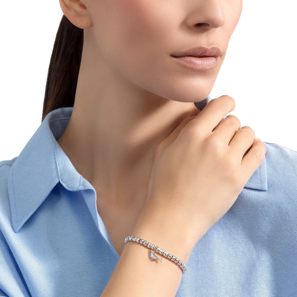 DoDo Charm SEAL Grey Pearl Enamel & 9kt Rose Gold