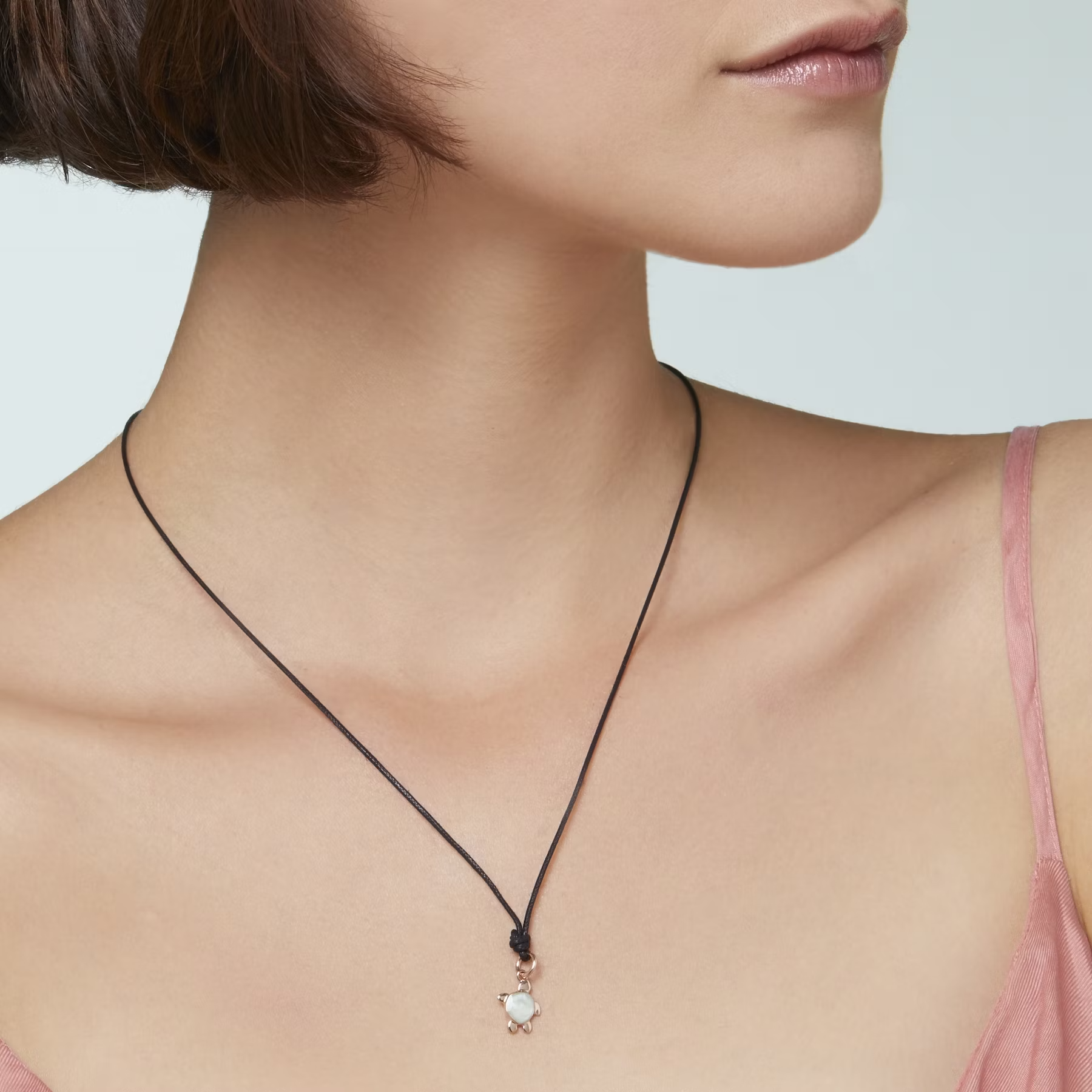 DoDo Charm TURTLE Rose Gold Green Pearl Enamel DMC0027-TURTL-EPA9R